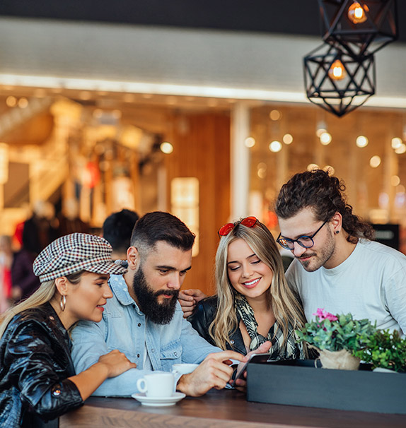 Customer viewing digital menu